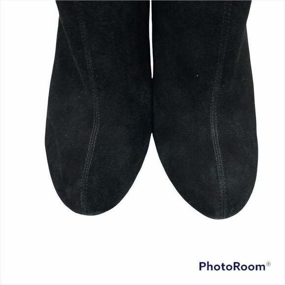 Anne Klein Black Torny Wedge Ankle Boots Size 9 - Picture 3 of 14